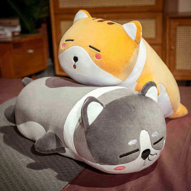 1PC 40100 cm Kawaii Rabbit Shiba inu Husky Pig Plush Pluszowa zabawka miękka poduszka sofa na poduszkę nadziewane lalki zwierzęce urocze prezent dla dziewcząt J220729