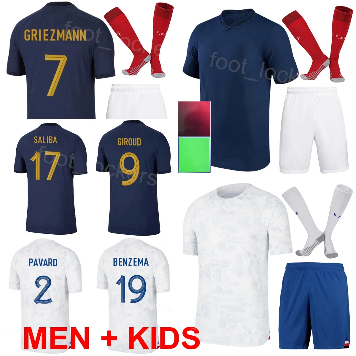 Franse voetbalshirts 2022-23 Wereldbeker MBAPPE GIROUD KONATE RABIOT UPAMECANO GRIEZMANN THURAM KOUNDE HERNANDEZ FOFANA DEMBELE Voetbalshirtsets