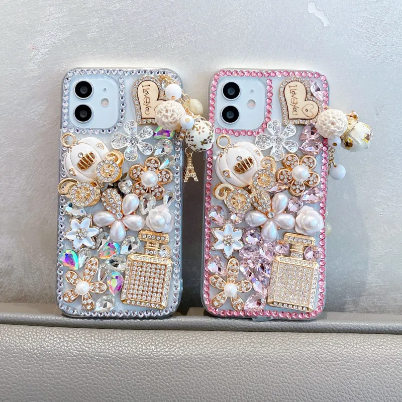 Cheap Bling Glitter Diamond Pattern Clear Phone Case for iPhone 15 14