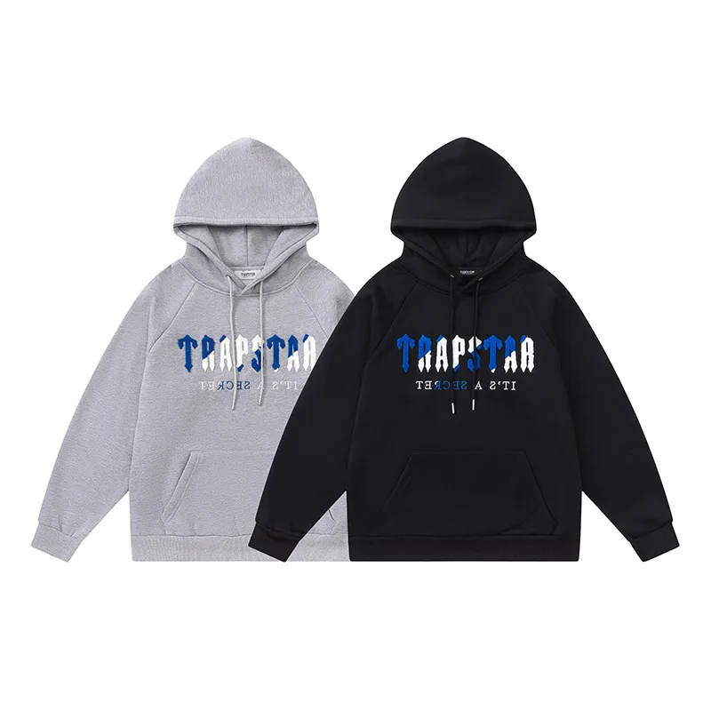 Survêtement homme Trapstar London costume Chenille décodé sweat à capuche survêtement bleu éblouissant femme veste brodée short