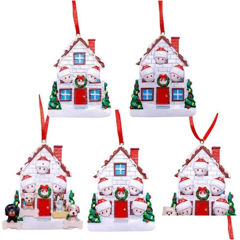 Juldekorationer Juldekorationer Personlig familjhänge 2022 Karantän Ornament Träd hängande dropkristmas Drop Del Dhrv2