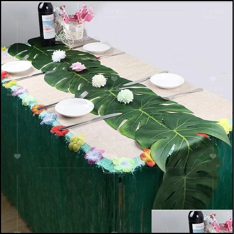 35x29cm artificial tropical palm leaves party decorations fake leaf for home wedding banquet table dinner mat garden wall decor 14 5hb