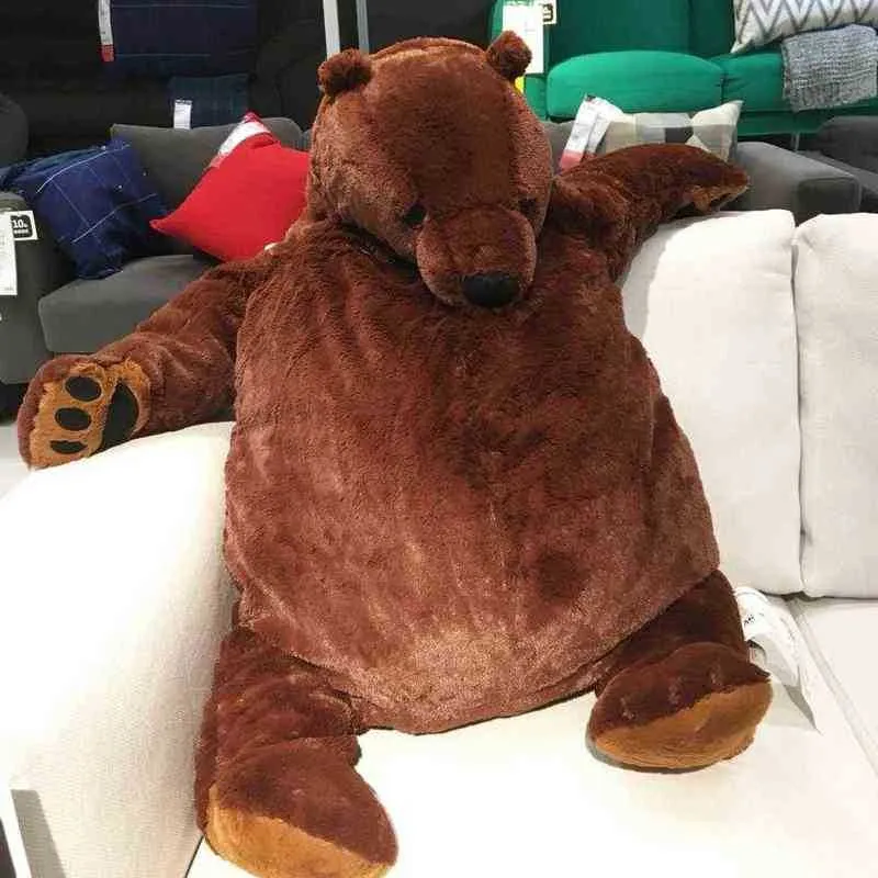 60100Cm Huge Brown Bear Plush Toy Beautiful Teddy Bear Plush Cuddly Animal Soft Doll Pillow Toy for Girls Kids Birthday J220729