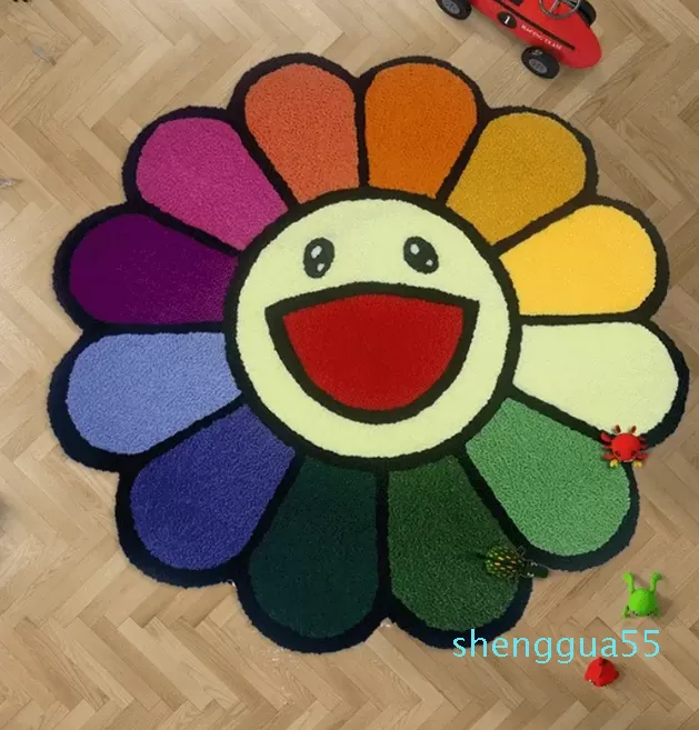 2022r Round Carpet Anti-slip Children's Playground Soft Plush Rugs Coffee Table Rug Living Room Floor Mats 220401226j