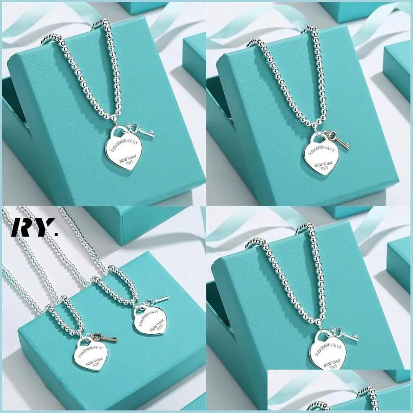 Arts And Crafts Pendant Necklaces Clavicle Chain Design Brand Heart Love Necklace Gold Sier For Women Jewelry Gift Drop Delivery 202 Dhk6D
