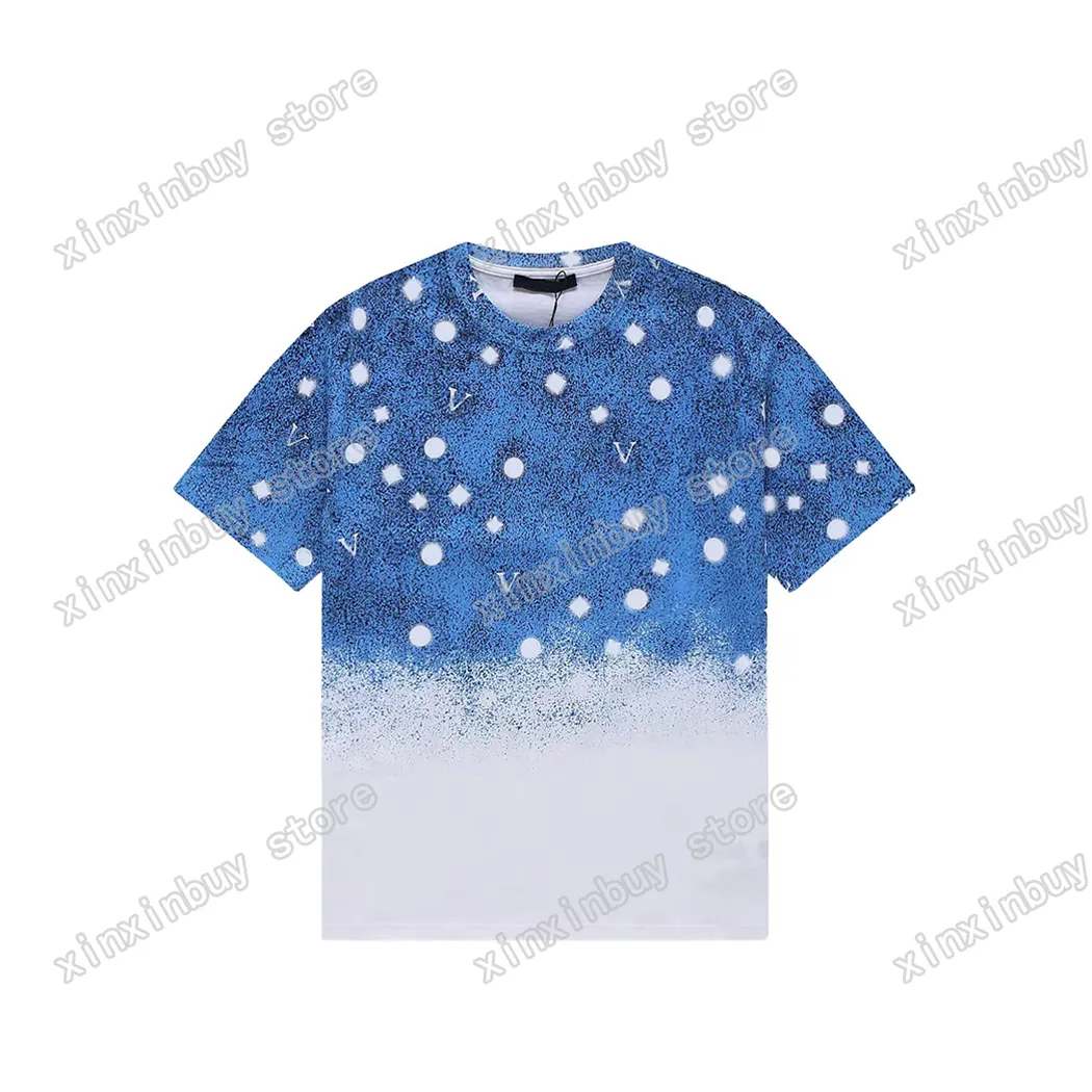 Xinxinbuy Hommes Designer Tee T-shirt Fleur Gradual Star Sky Imprimer manches courtes coton femmes vert noir blanc rouge XS-2XL