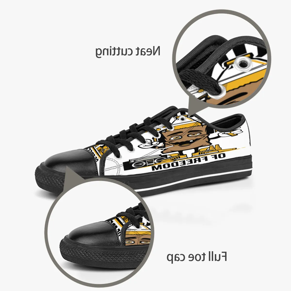 Hombres Mujeres DIY zapatos personalizados low top Canvas Skateboard sneakers triple negro personalización UV impresión deportes zapatillas shizi 171-3