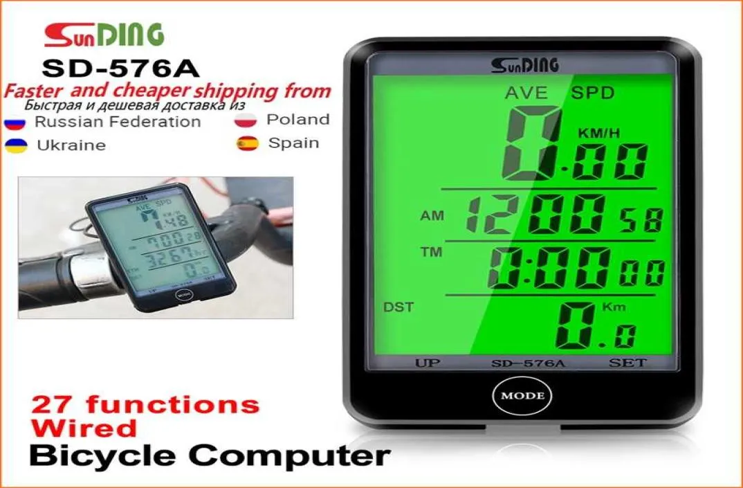 Sunding Bike Computer Wireless Wired SPECTIONDEESESESESESESSENTER STOPLEDWATCH BICYCLE PCYCLE 2111224947354