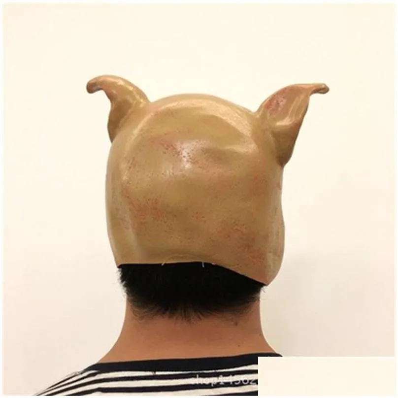 funny terror pig mask high quality latex pighead masks headgear halloween party supply man and women use wholesale 35cs h1