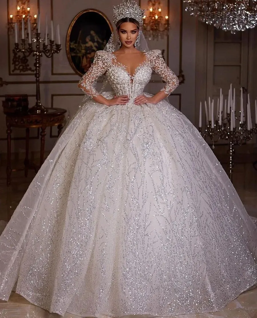 Three quarter sleeve wedding dress top
