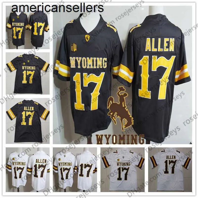 NCAA Wyoming #17 Josh Allen Brown White Jersey Coffee Cheap College Football Stitcehd No Name Men Youth Kid Women Adult S-3XL