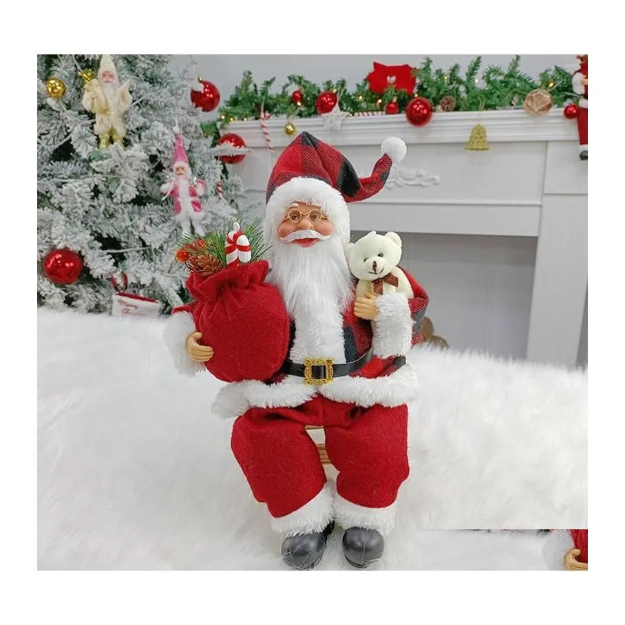 Kerstdecoraties Kerstdecoraties Zitten Old man Dolls Ornamenten Kind Gift Toy Merry For Home Navidad Geschenken Jaar 202258 D DHIB0