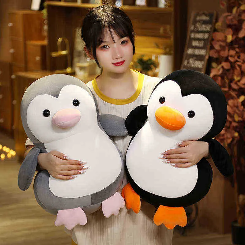 2550cm fofos de pinguim de pelúcia de pinguim de pelúcia de pinguim pinguim travesseiro kawaii chuddle brinquedo para ldren meninas presentes de aniversário j220729