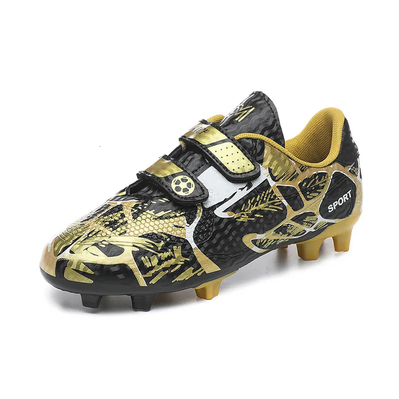 Dress Shoes Kids Soccer Trendy Printed Boys Football Cleats Sneakers Hook Loop Children Training Futsal Shoe Outdoor 221125