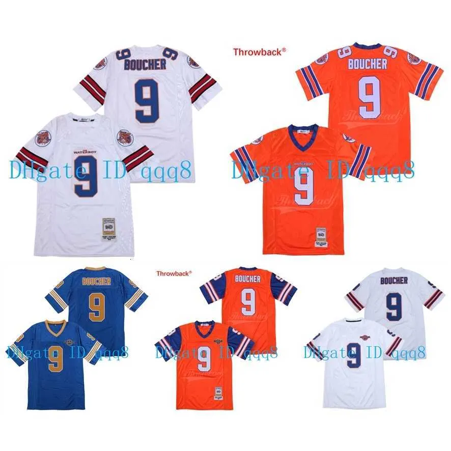 American College Football Wear 9 Bobby Boucher Jersey The Water Boy Film Hommes Football Jersey Haute Qualité 100% Cousu Noir S-3XL