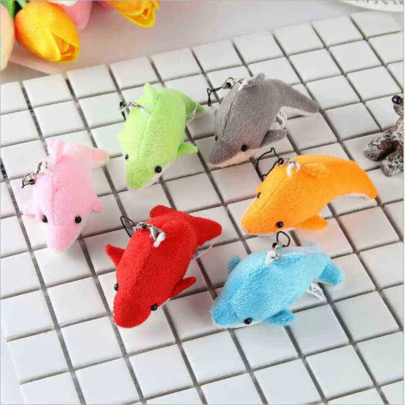 6pcs mini jouets de dauphin en peluche série d'animaux marins câlins doux petits pendentifs activités cadeau de Saint-Valentin pour enfants 8 cm J220729