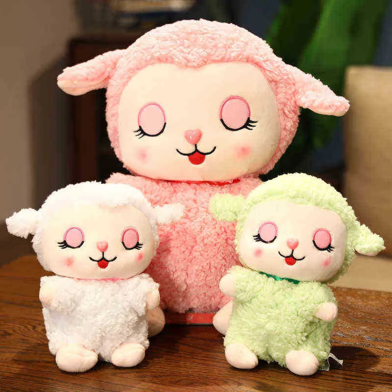 1PC 223540CM CARTOON Cute Sheep Pluszowe zabawki Pchane miękka dziewczyna dla lalki dla zwierząt śpiąca poduszka dla dzieci prezent urodzinowy J220729