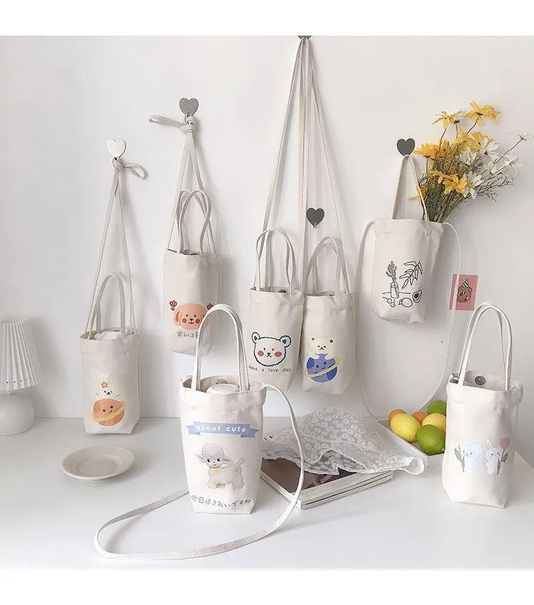 Other Kitchen Dining Bar Korean Water Cup Bag Handbag Cute Fashion Cartoon Portable Umbrella Insulation Largecapacity Protective Cover Storage 221124