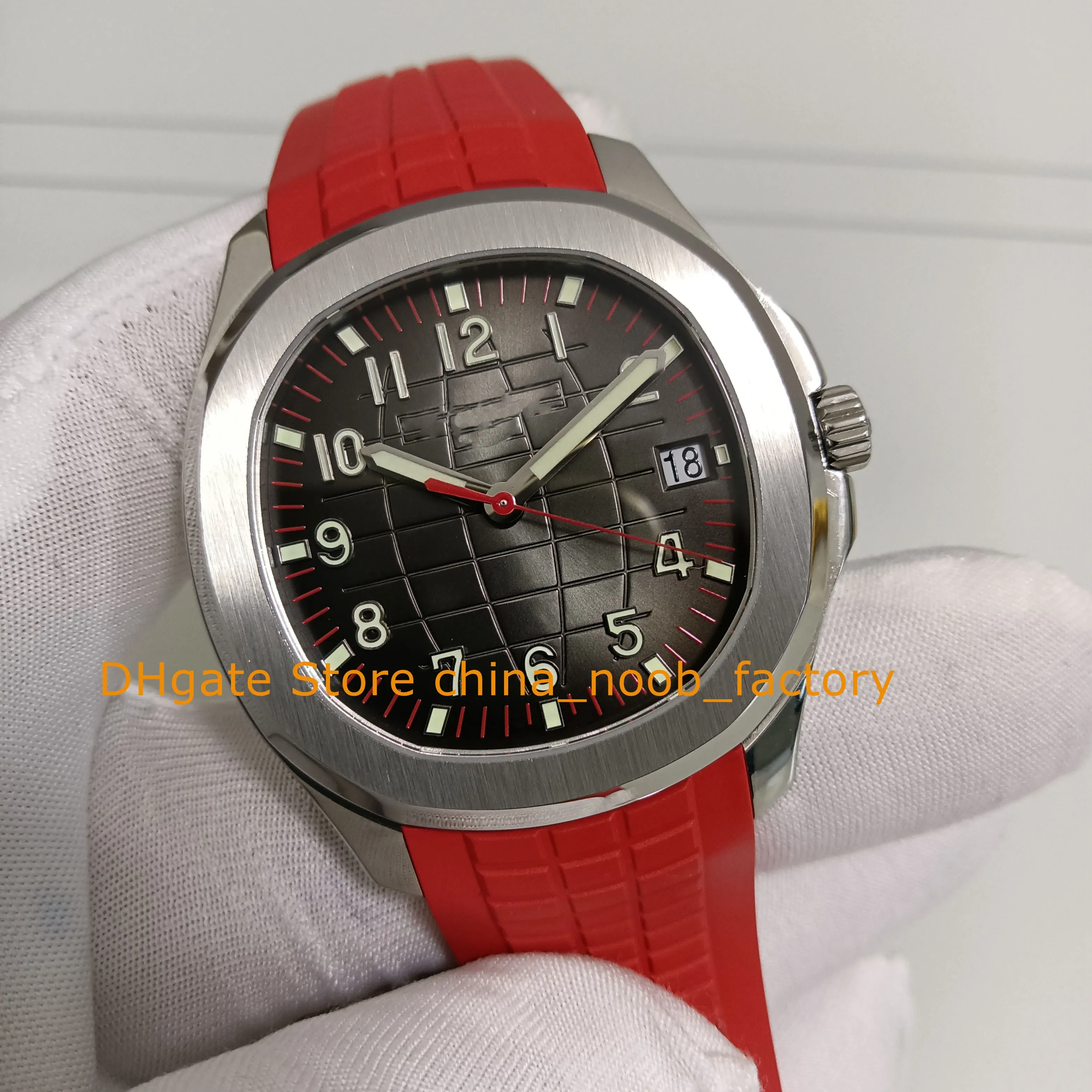 Automatic Watch for Men 40mm Sapphire Glass 904L Steel Arabic Dial 5167R Red Rubber Bands ZF Factory Cal.324 S C Transparent Back Men's Mechanical Watches