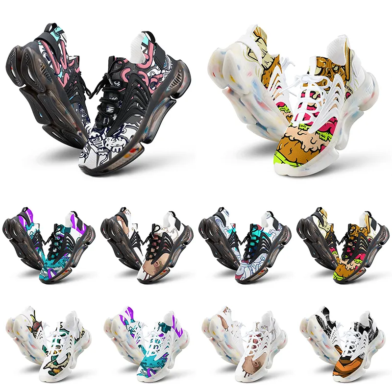 Artoon Animal Men Shoesカスタム女性デザインDIYワードブラックホワイトブルーレッドメンズトレーナー023 609 WO S S