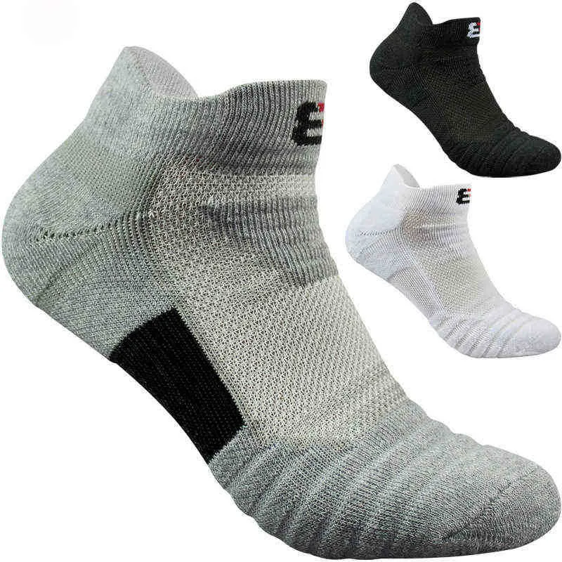 3 Paare große Sport -Knöchelsocken dicke Terry Baumwolle atmungsaktive schwarze weiße weiße im Freien laufe keine Show Travel Socken Frauen Herren