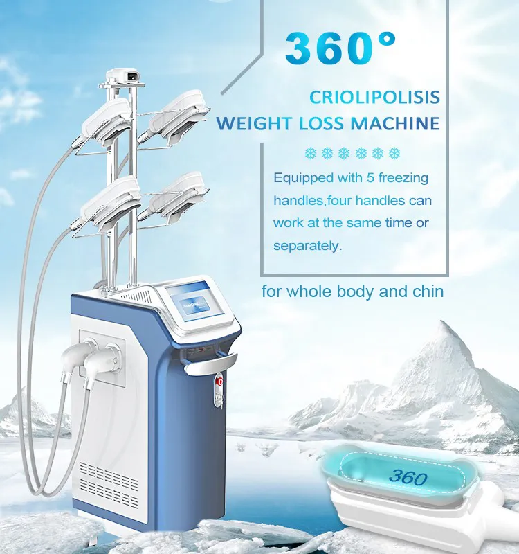 Cryo 360 슬리밍 머신 전문 지방 동결 동결 냉동유 냉동증 냉동 요법 중량 감소 미용실 장비 이중 턱 핸들