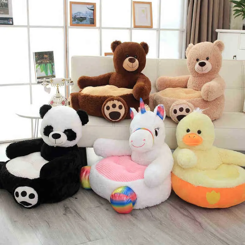 1PC 50 cm kreskówka jednorożca misia sofa krzesło CUDDLES KAWAII Siedzenie dla niemowląt nadziewana miękka poduszka do spania na dzieciach prezent J220729