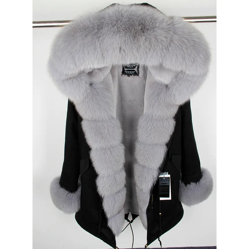 Kvinnor Down Parkas Maomaokong Natural Real Fur Jacket Huven Svart vattentät kvinna Vinter Varm kappa Lyxiga kvinnliga kläder 221124