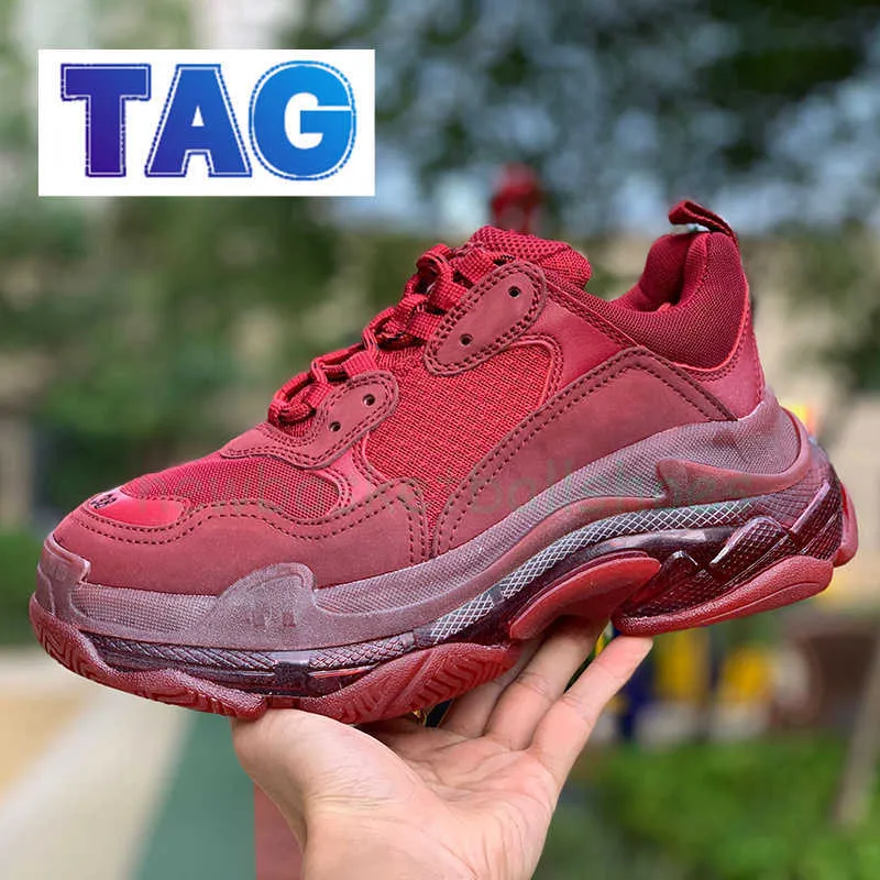 Designer Triple S Clear Sole Casual Shoes Men Women Sneakers Red Turquoise Neon Green Paris Luxe Triple-S Black Wit Pink M