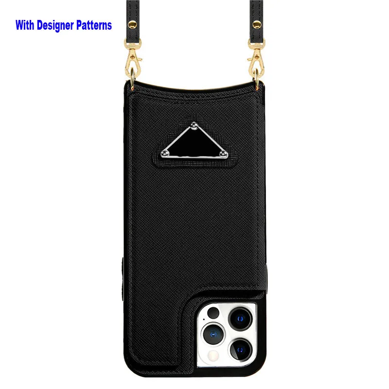 Lyxdesignade pl￥nbokfodral f￶r iPhone 13 Pro Max Premium Soft PU Leather IP14Plus 14 12 11 Korth￥llare Triangular Metal Tameplate Fall med Kickstand Slim Flip Cover