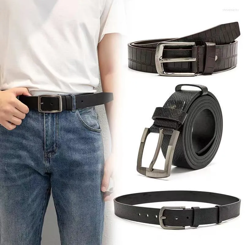 Ceintures hommes Style alliage boucle ardillon ceinture décorer Jeans décontracté haute qualité en cuir Pu Simple et polyvalent rétro ceinture
