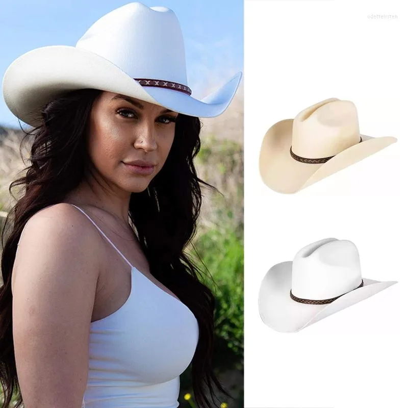 Basker vintage fedora hatt kvinnor män kände damer cowboy hattar fest fast färg topp bonnet män cosplay