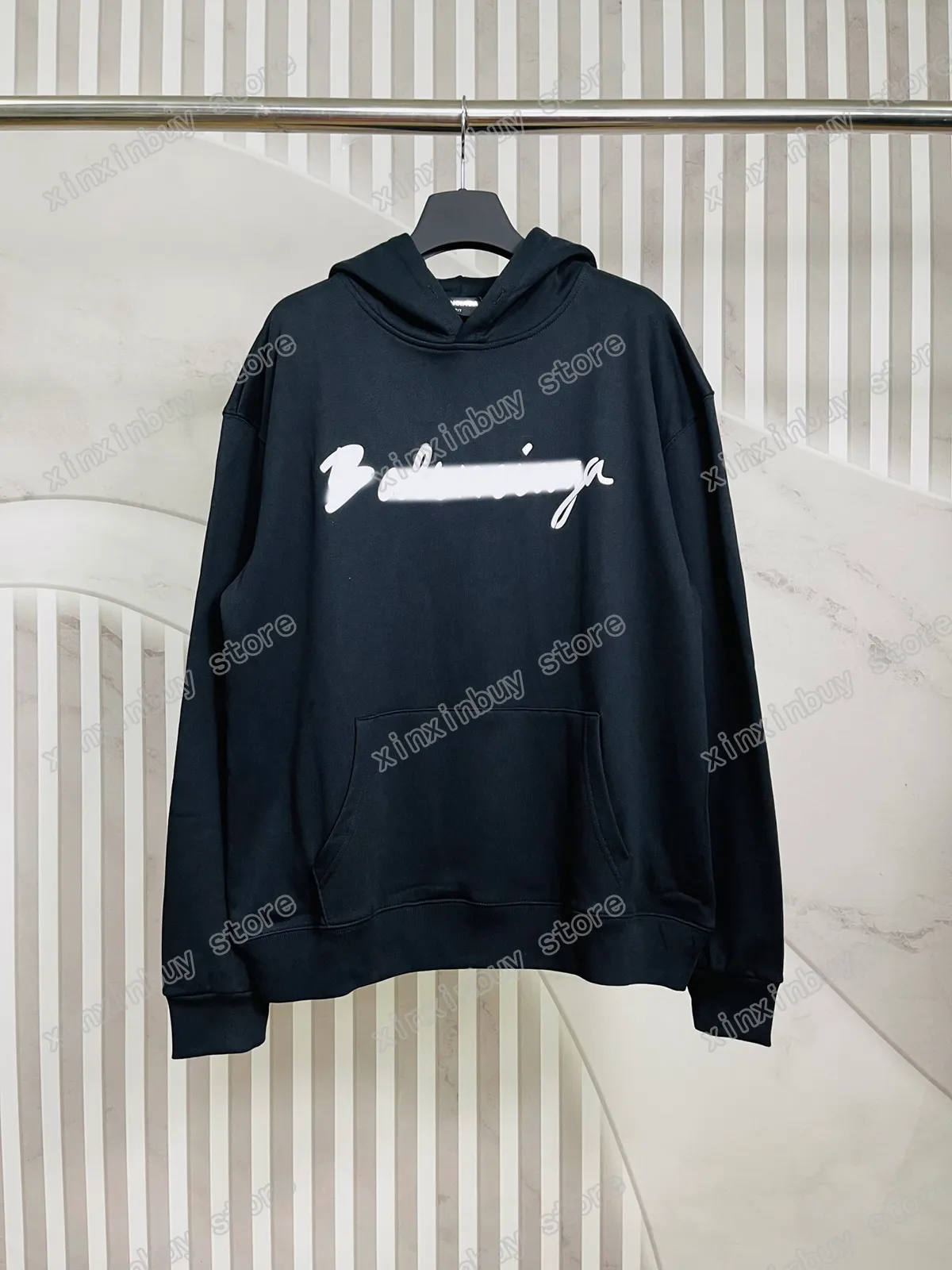 xinxinbuy Herren Designer Hoodie Sweatshirt Kursiver Buchstabendruck Damen Grün Lila Schwarz Blau Aprikose Grau M-2XL