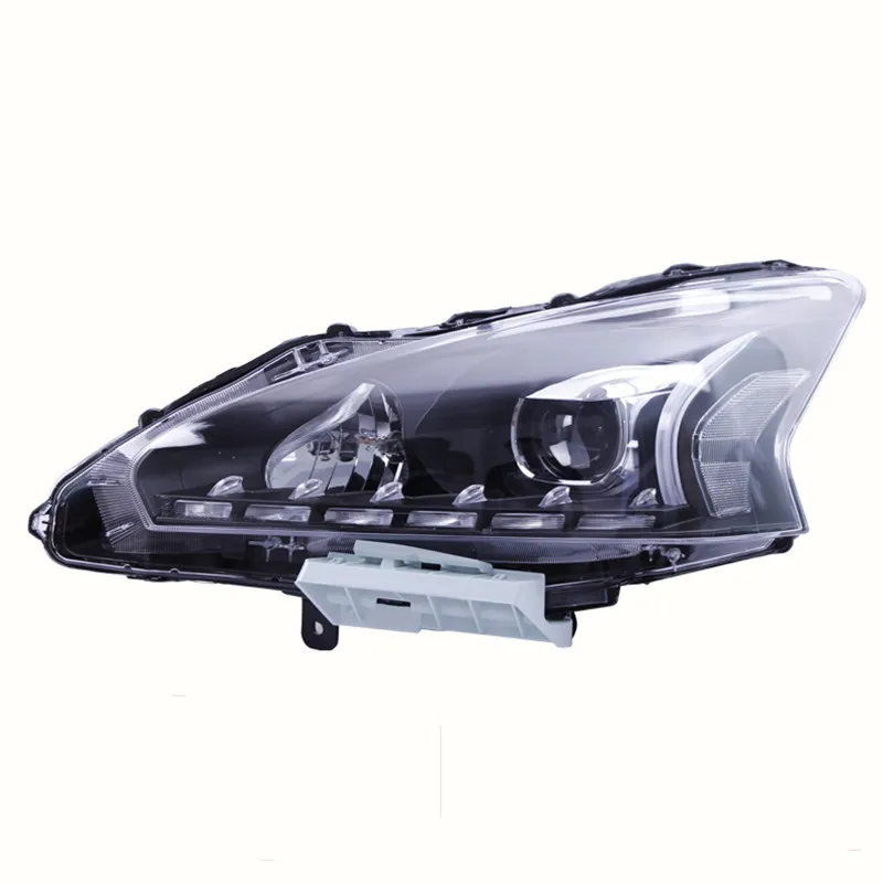 Auto-Lightingo Halogen Headlight Assembly Pair For 2016-2018 Nissan Altima - Black Housing, Clear Lens (w/o LED DRL)