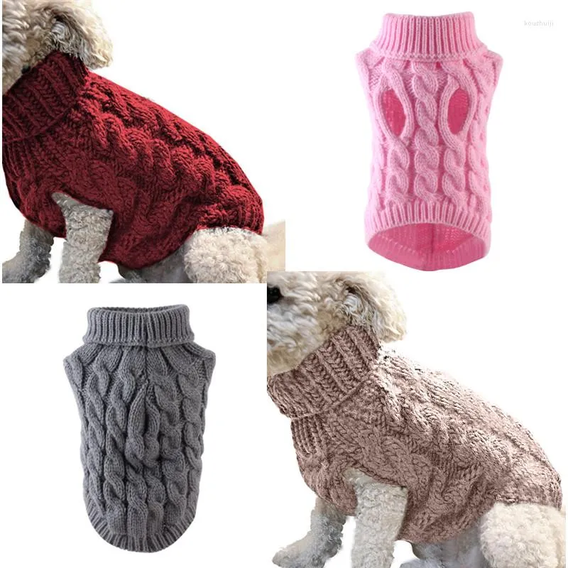Vêtements pour chiens Pull Manteau Pet Hiver Jumper Cat Gilet Chaud Doux Tricot Laine Col Roulé Crochet Vêtements Pour Petit Moyen Chihuahua Tenue