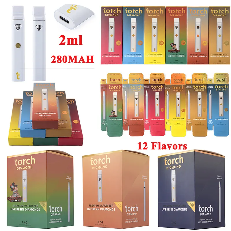 New Premium 2 Grams TORCH Disposable Vape Pens Torch Diamond E