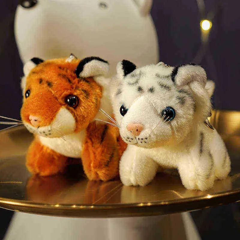 1pc 10cm Mini Tiger Pletchain Toy Toy Cute de pelúcia bonecas pingentes lindas bonecas de animais macios de pelúcia para Ldren Birthday Gift J220729