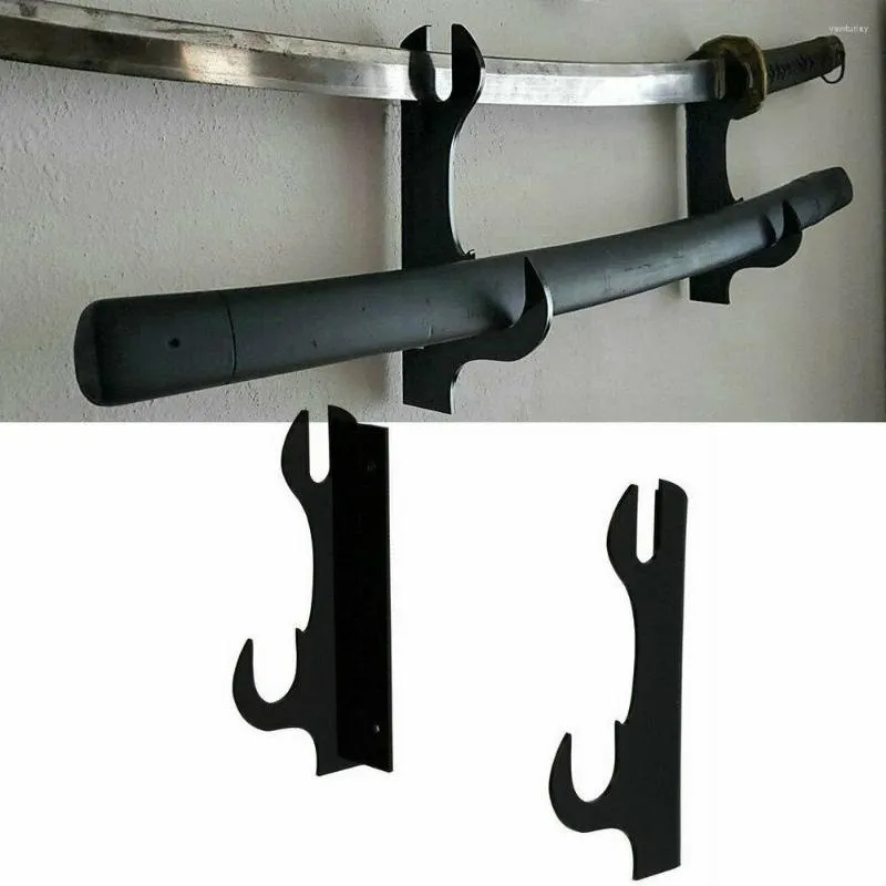 Hooks sword stand gancho de duas camadas montado na parede samurai titular suporta todas as espadas