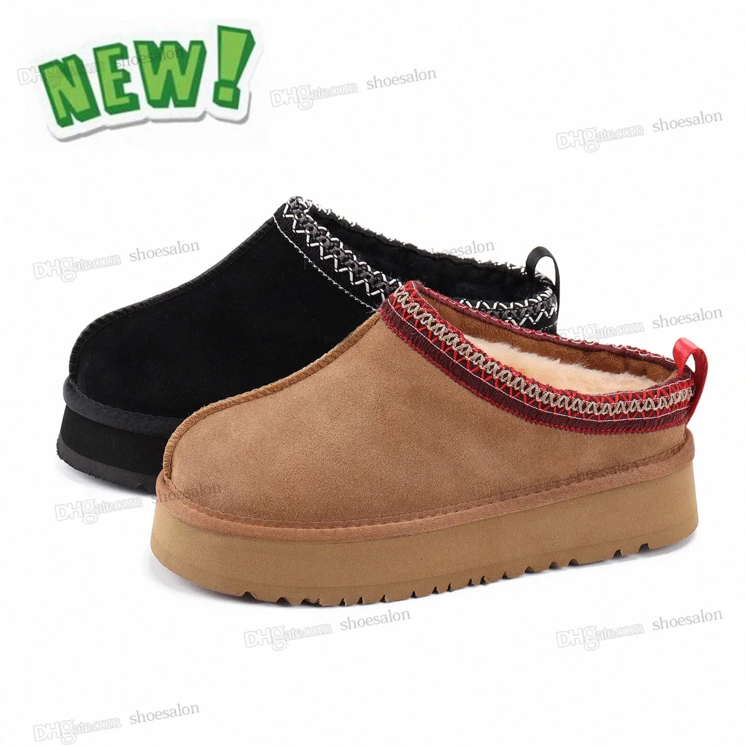 Kadın Tazz Terlik Kürk Slaytlar Klasik Ultra Mini Platform Önyükleme Tasman Slip-On Les Petites Süet Yün Karışımı Konfor Kış Uggsity Tasarımcısı Uggity patikleri 35-43 Wgg