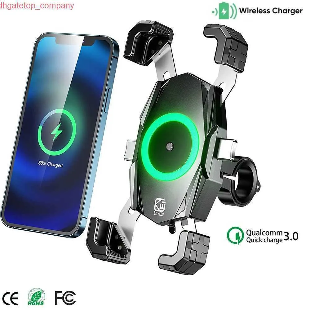 Motocykl samochodowy Uchwyt telefonu 15W bezprzewodowa ładowarka USB C 20W Szybkie ładowanie Moto Smartfon Stand Motorbike Wsparcie w zakresie telefonu komórkowego