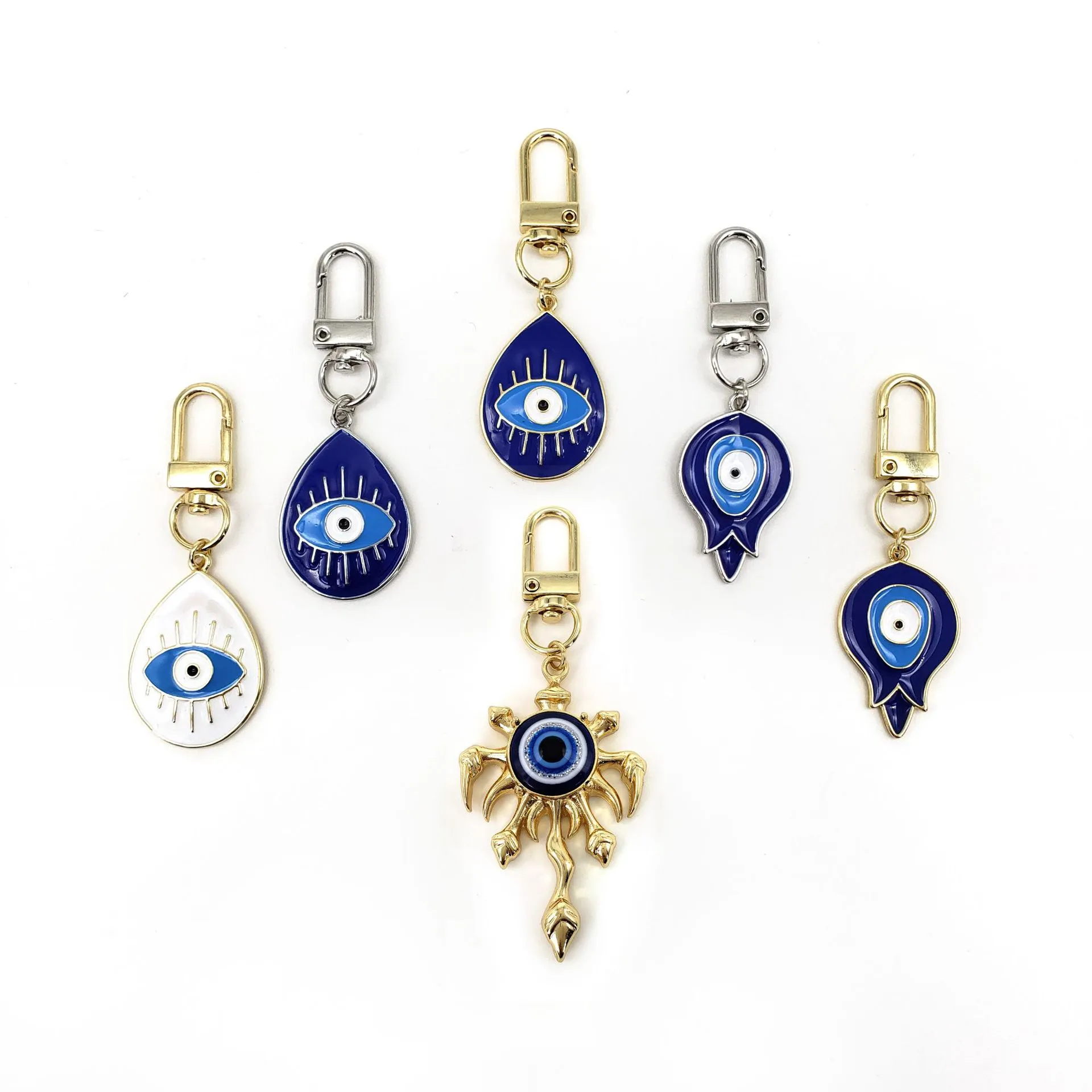 Creative Devil's Eye Keychain Fashion Blue Eye Jewelry Bag Bag Кламеры подвесные аксессуары автомобиль Care Key Ring