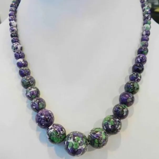 Neue Mode schöne 6-14 mm Edelsteine ​​runde Perlen Halskette 18inch