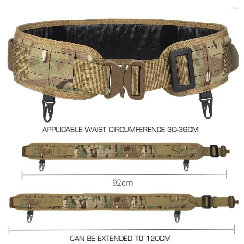 Waist Support Military Tactical MOLLE Belt Adjustable Pilot Quick Release  Buckle Army Combat Hunting CS Padded Belts