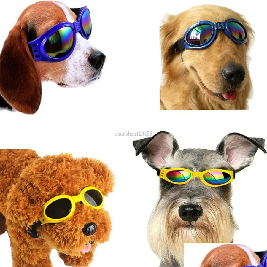 Other Dog Supplies Pet Puppy Sunglasses Dog Goggles With Adjustable Head Chin Straps Windproof Eye Wear Protection Drop Delivery Hom Dhqjn