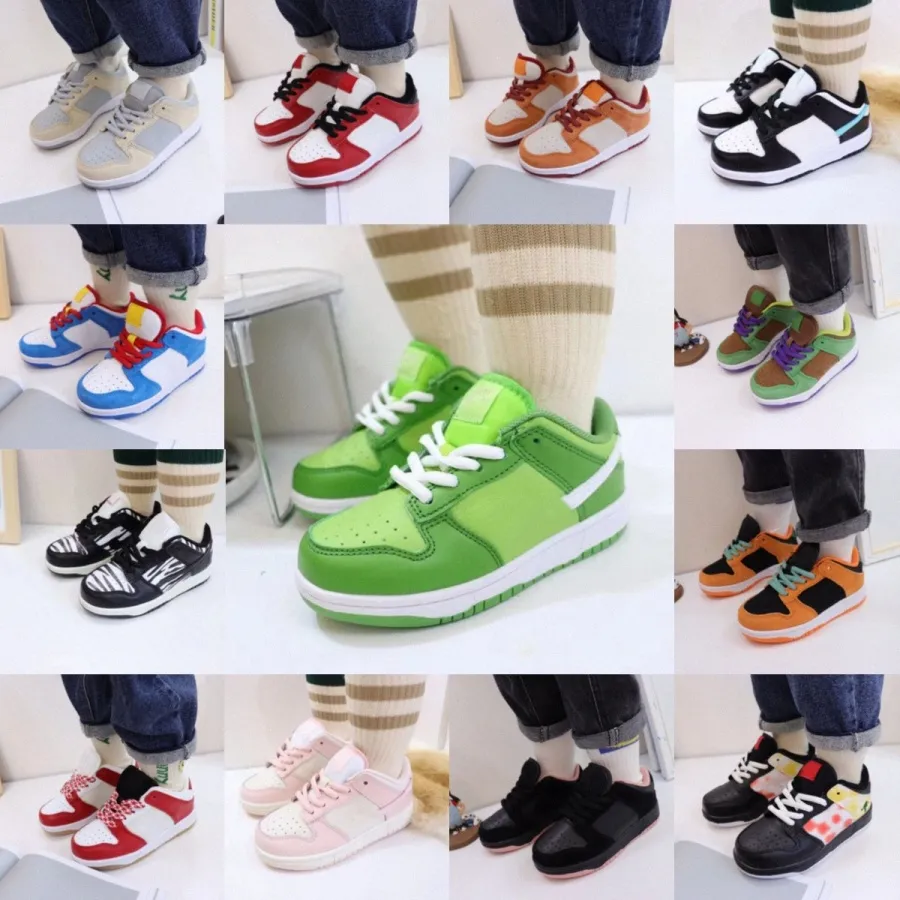 Ontwerper Dunks Kids schoenen Lage SB Chlorophyll Retro Infant Sneakers Dunke Triple Black Youth Baby Baby Girls Athletic Outdoor Toddler Infants Trainers Shoe Q5af#
