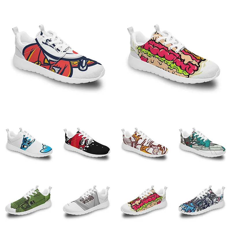 Мужчины Женщины Custom Sports Shoes Anime Cartoon Animal Design Diy Word Black Blue Red красный красочный мужской тренер на открытом воздухе 167