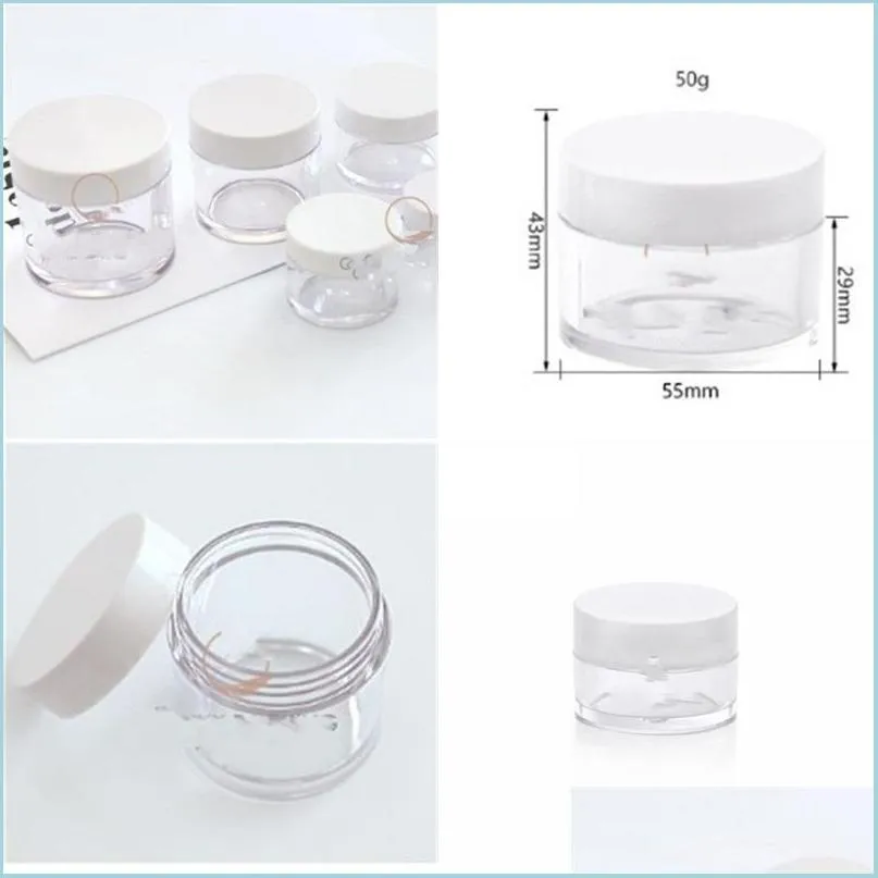 Packing Bottles Eye Cream Glass Wax Jar White Lid Separate Bottlings Transparent Bottle Easy To Use Convenient For Travels 3 5Qy E2 Dhlnu