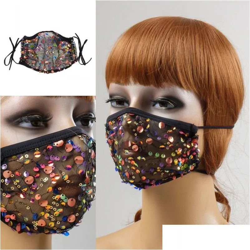 Designer maskerar anti damm mode mun mascarilla paljett skydd ansiktsmask spets återvinning återanvändbar respirator gasväv trasa dhgarden dhim6