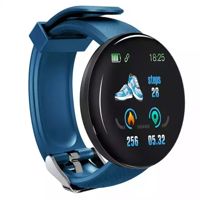 D18 스마트 시계 남성 여성 혈압 Smartwatch 스포츠 트래커 보수계 SmartWatches 방수 SmartBand