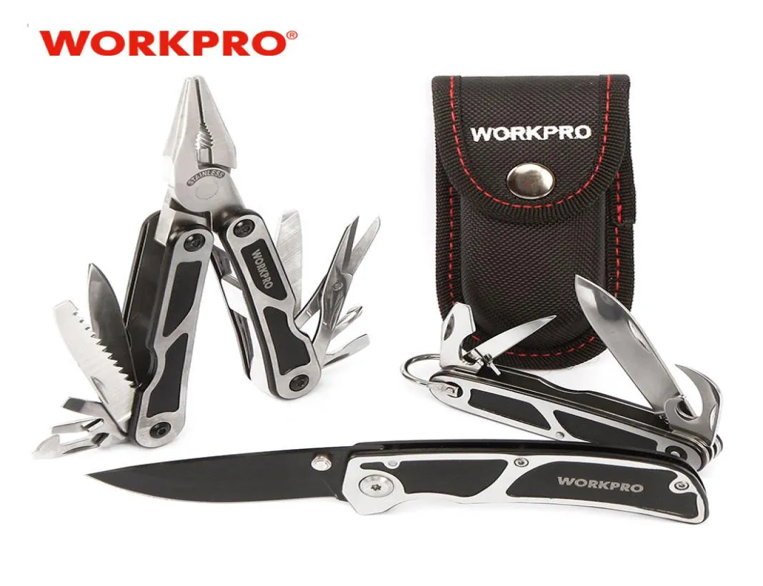 Kits de herramientas de supervivencia de WorkPro 3pc Kitch Multi Smier Multifunción cuchillo táctico Camping MultiTools Y200321